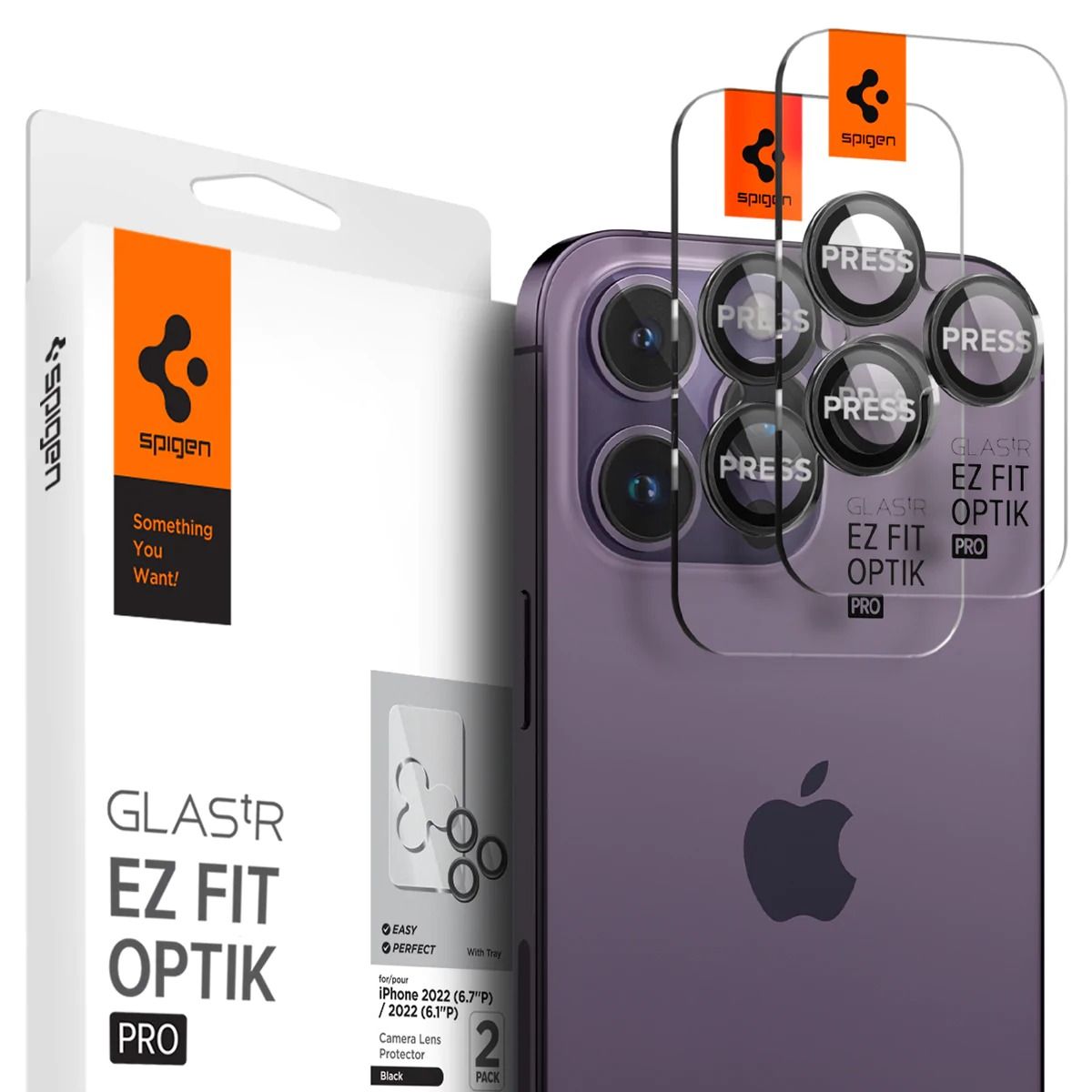 

Защитное стекло для камеры для iPhone 14 Pro / 14 Pro Max - Spigen - Optik Pro Lens Protec