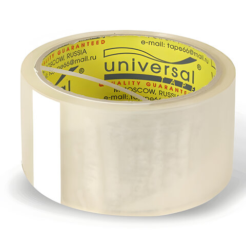 Клейкая лента упаковочная UNIVERSAL, 48 мм х 40 м, прозрачная, толщина 38 микрон, 50/66 пр