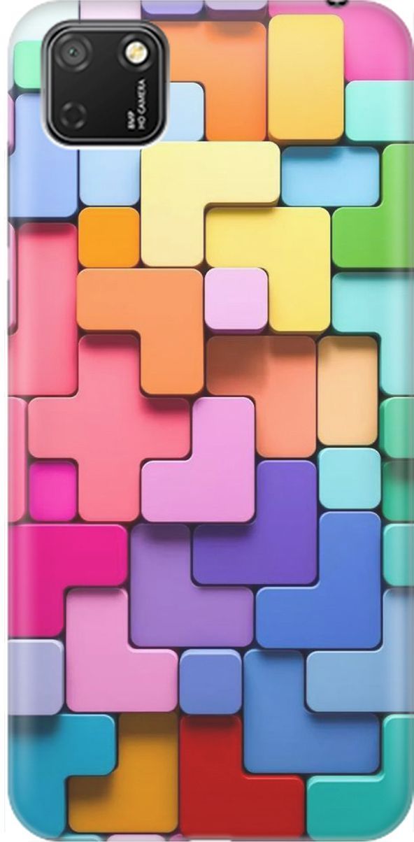 

Чехол на Honor 9S/Huawei Y5P с принтом "Паттерн из блоков", Голубой;розовый, 1473