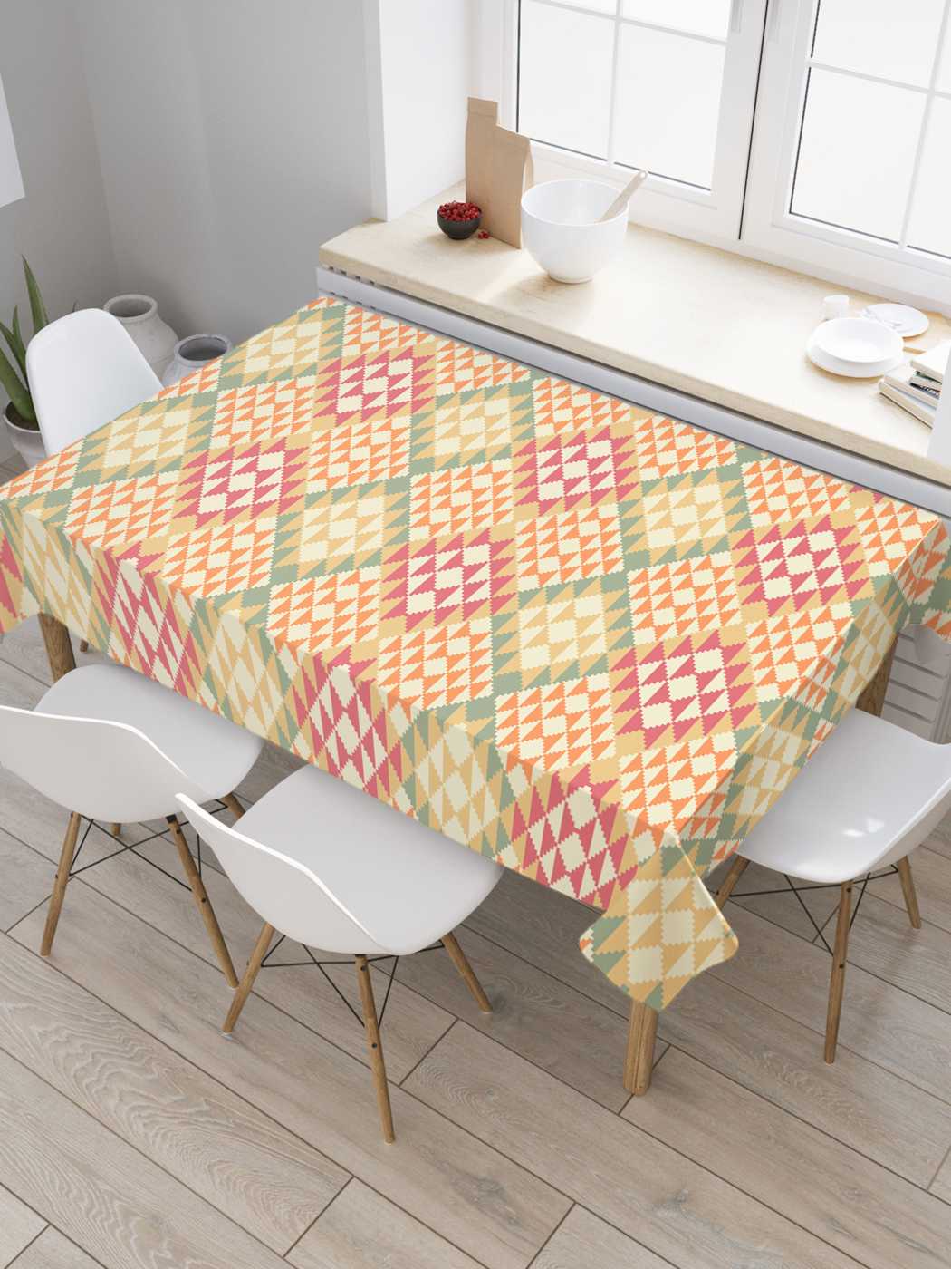 

Скатерть прямоугольная JoyArty "Классический орнамент" из сатена, 120x145 см, Красный, Классический орнамент