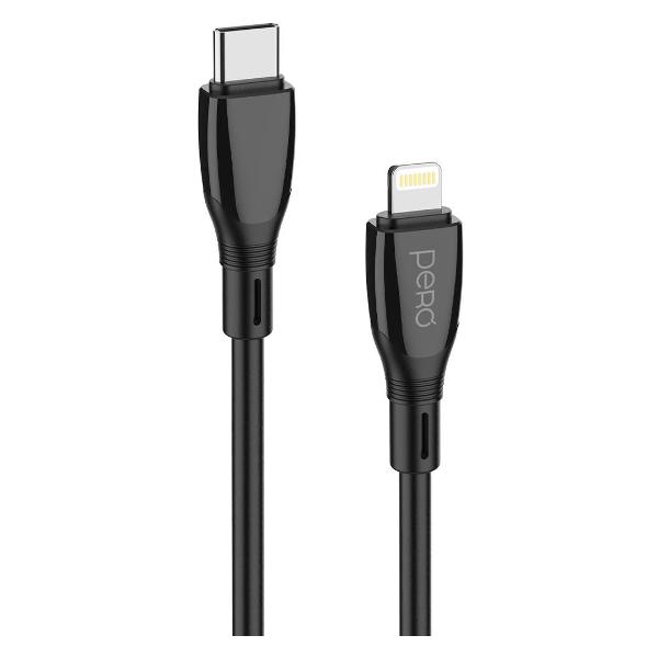 Кабель Pero DC11 Type-C - Lightning, 3 А, 1 м Black (PRDC-11TL1MB)