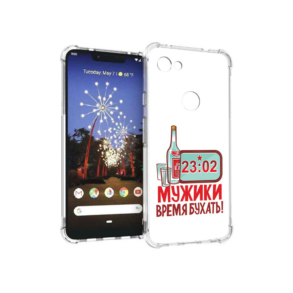 

Чехол MyPads Tocco для Google Pixel 3 XL 23 февраля время пить!, Прозрачный, Tocco
