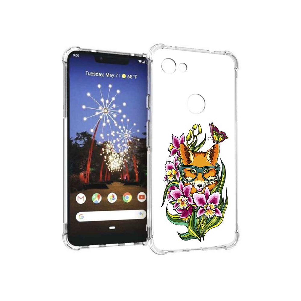 

Чехол MyPads Tocco для Google Pixel 3 XL Лиса в цветах, Прозрачный, Tocco