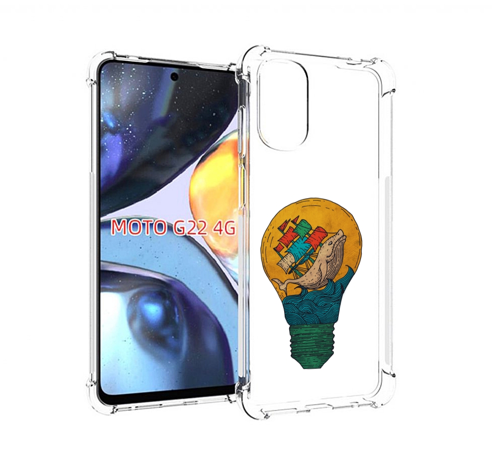 

Чехол MyPads кит в лампочке с парусами для Motorola Moto G22 4G, Прозрачный, Tocco