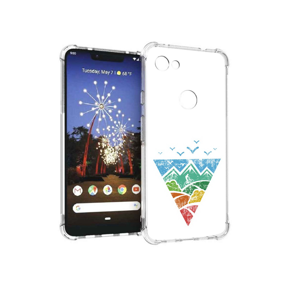 

Чехол MyPads Tocco для Google Pixel 3 XL Лес земля море чайки, Прозрачный, Tocco