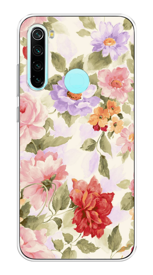 

Чехол на Xiaomi Redmi Note 8 "Акварельные пионы", Розовый;бежевый, 36550-1