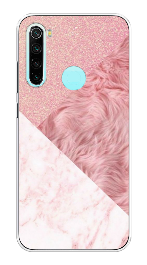 

Чехол на Xiaomi Redmi Note 8 "Текстурные треугольники", Розовый;белый, 36550-1