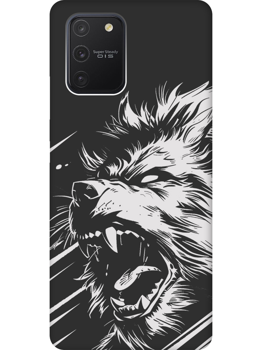 

Силиконовый чехол на Samsung Galaxy S10 Lite с принтом "Рев оборотня" матовый черный, Черный;белый, 722694713
