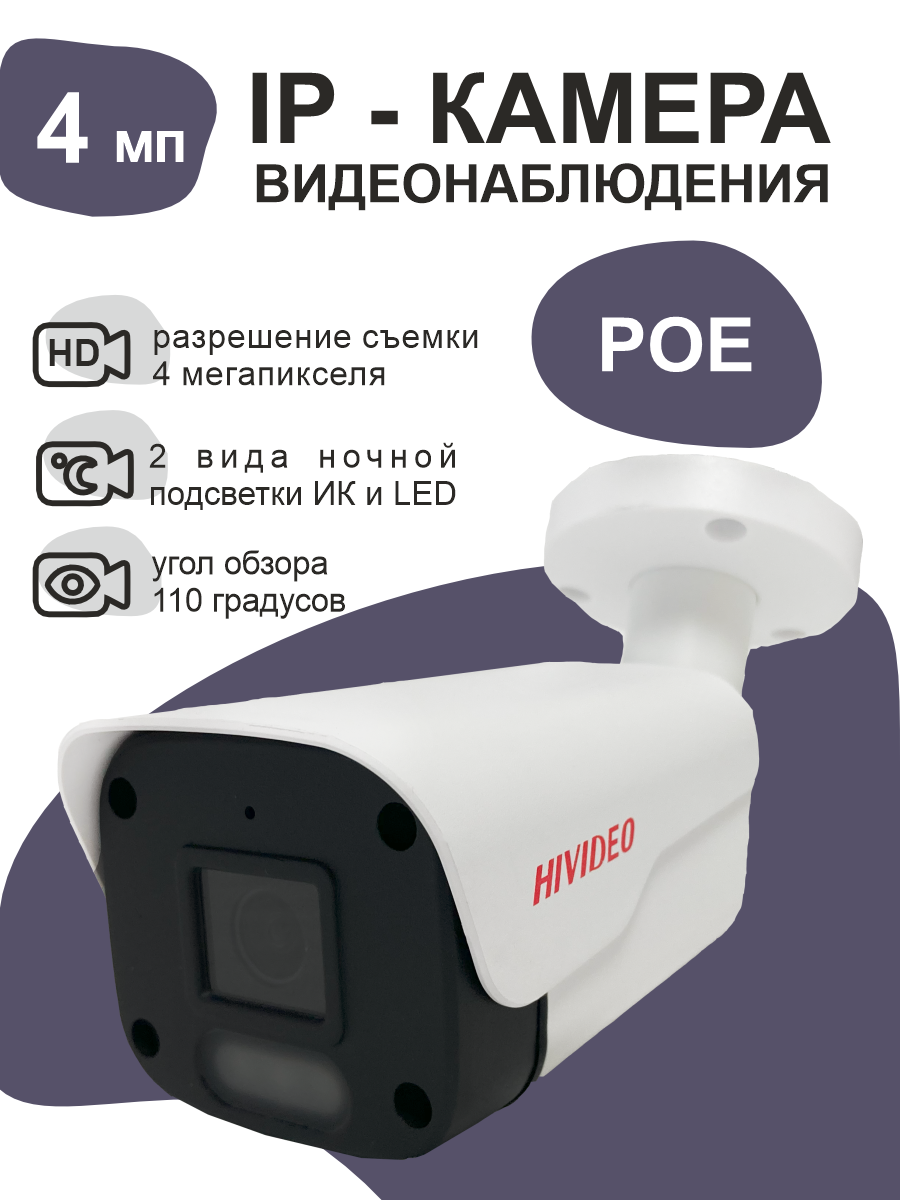 IP камера видеонаблюдения HIVIDEO IPA300F20 POE ИК LED тернослив гордость сибири
