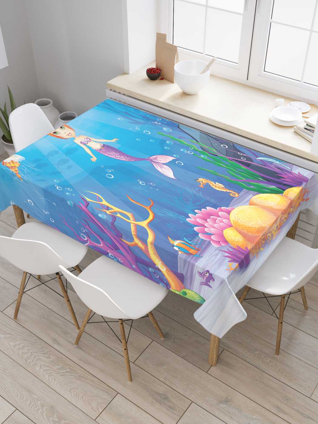 

Скатерть прямоугольная JoyArty "Русалка на морском дне" из сатена, 120x145 см, Коричневый, Русалка на морском дне