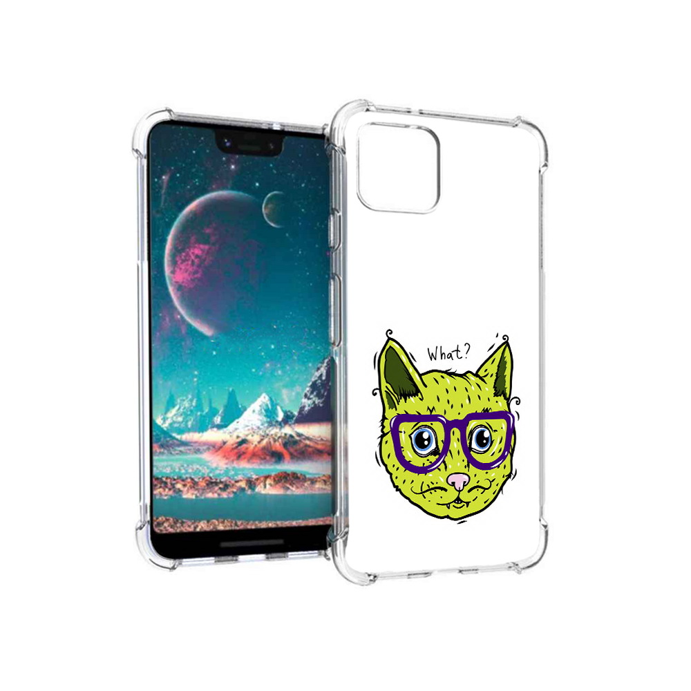 

Чехол MyPads Tocco для Google Pixel 4 Зеленый кот, Прозрачный, Tocco