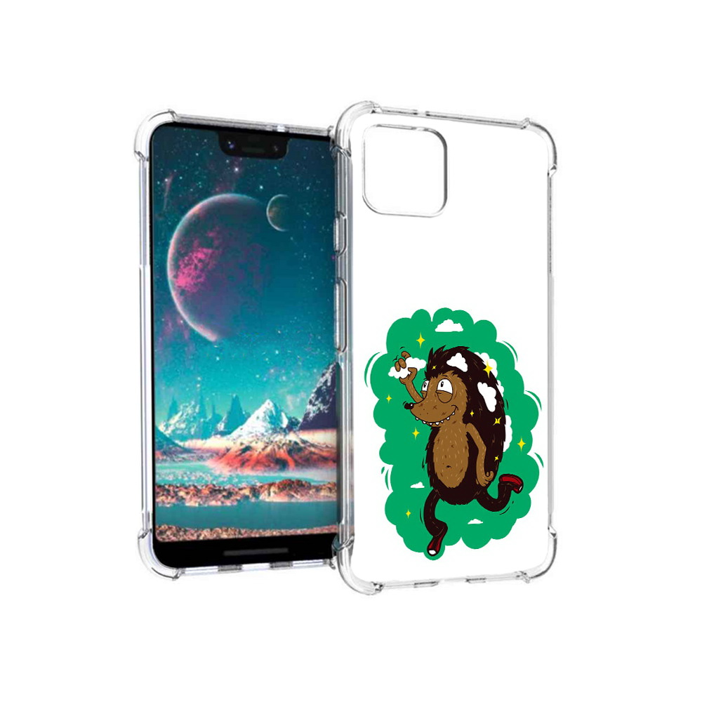 

Чехол MyPads Tocco для Google Pixel 4 Ежик в облаках, Прозрачный, Tocco