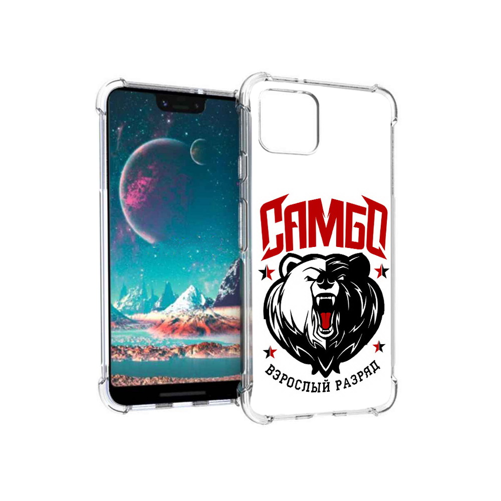 

Чехол MyPads Tocco для Google Pixel 4 Единоборства Самбо медведь, Прозрачный, Tocco