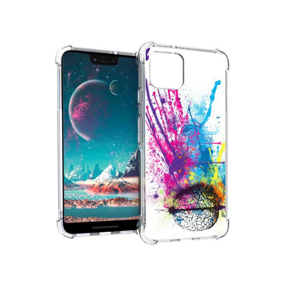 

Чехол MyPads Tocco для Google Pixel 4 яркий красочный мозг, Прозрачный, Tocco