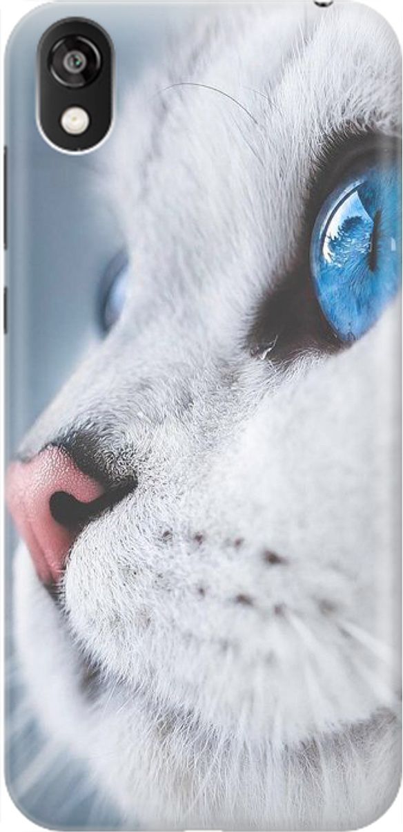 

Чехол на Honor 8S/Huawei Y5 (2019) "Кошачий взгляд", Белый;голубой, 1471