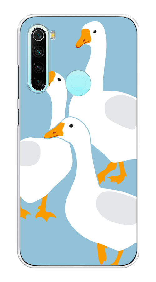 

Чехол на Xiaomi Redmi Note 8 "Гусиное трио", Голубой;белый;серый;желтый, 36550-1