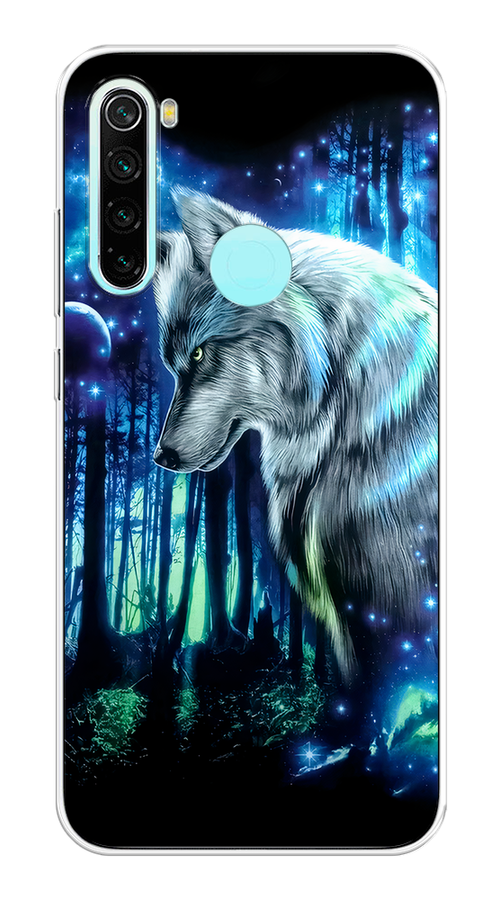

Чехол на Xiaomi Redmi Note 8 "Сказочный волк", Синий;серебристый;черный, 36550-1