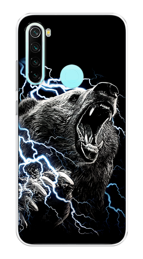 

Чехол на Xiaomi Redmi Note 8 "Гроза и медведь", Черный;серый;серебристый, 36550-1