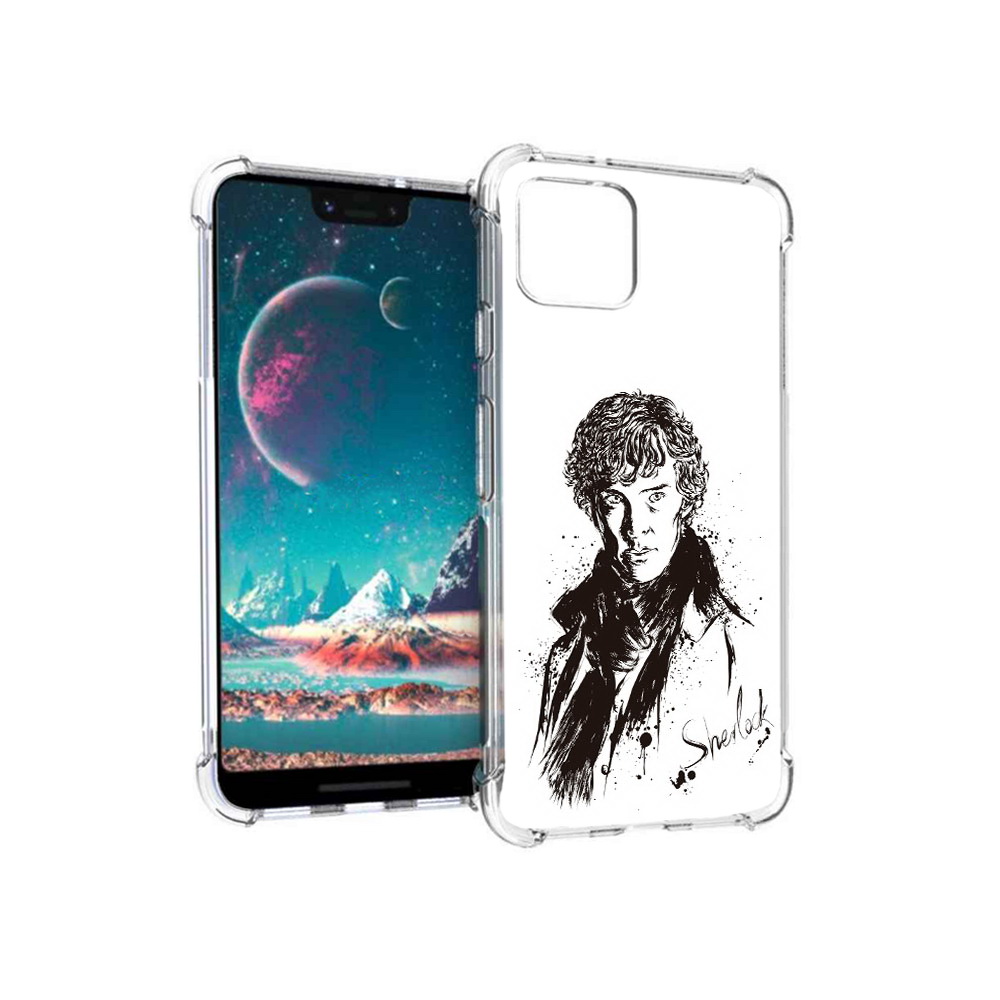 

Чехол MyPads Tocco для Google Pixel 4 шерлок холмс портрет, Прозрачный, Tocco