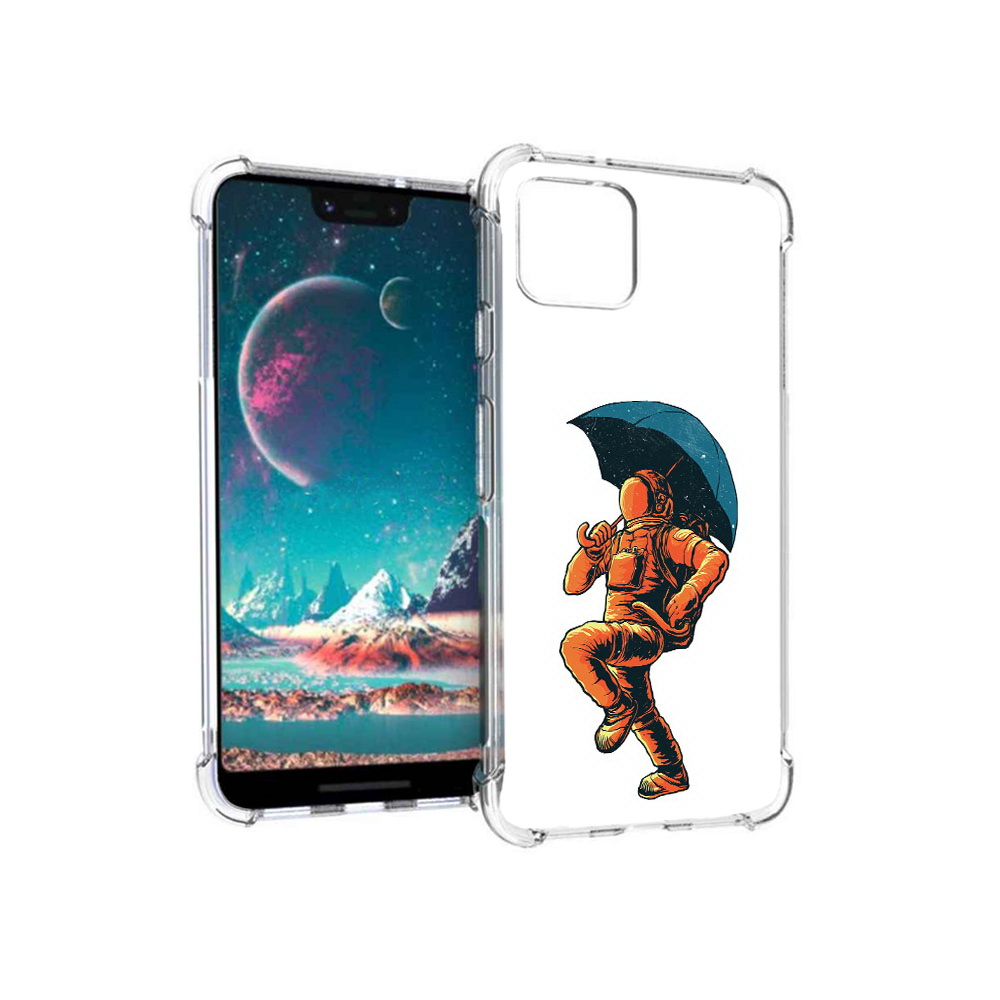 

Чехол MyPads Tocco для Google Pixel 4 шагающий космонавт с зонтом, Прозрачный, Tocco