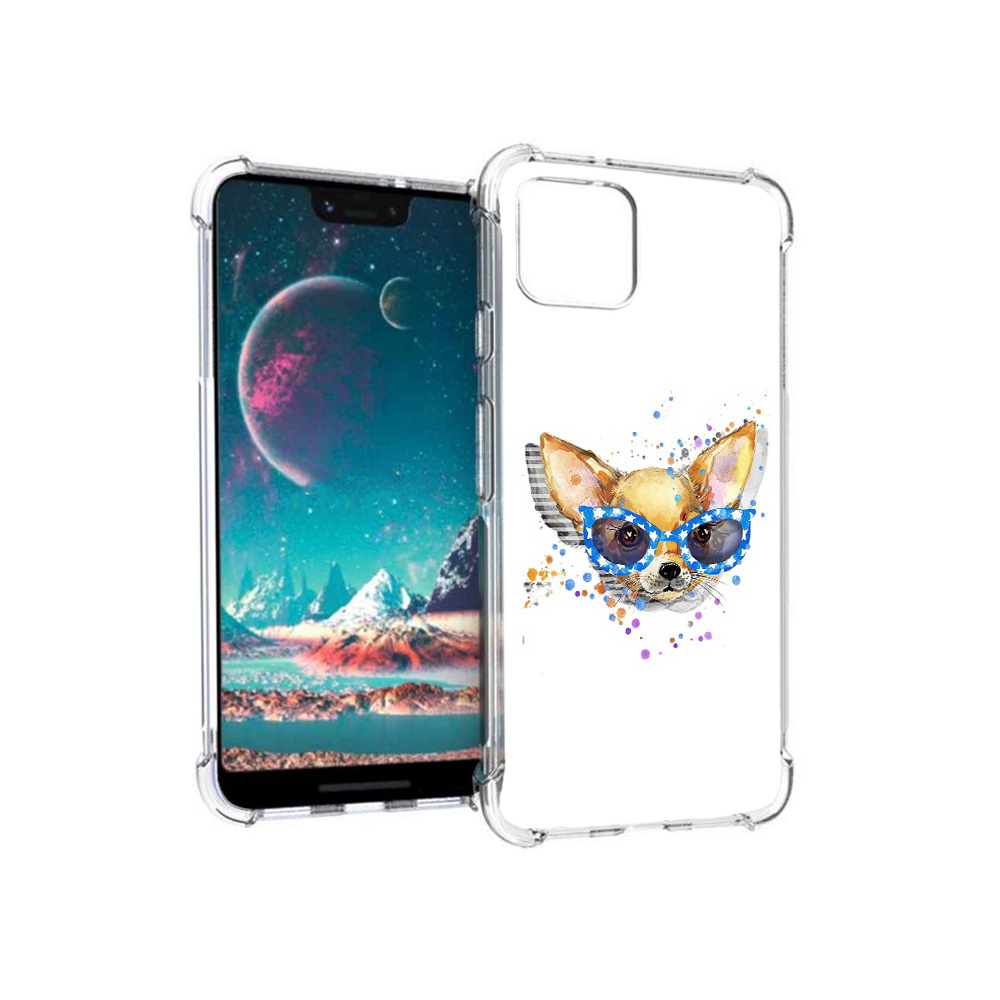 

Чехол MyPads Tocco для Google Pixel 4 чихуа-хуа в очках, Прозрачный, Tocco