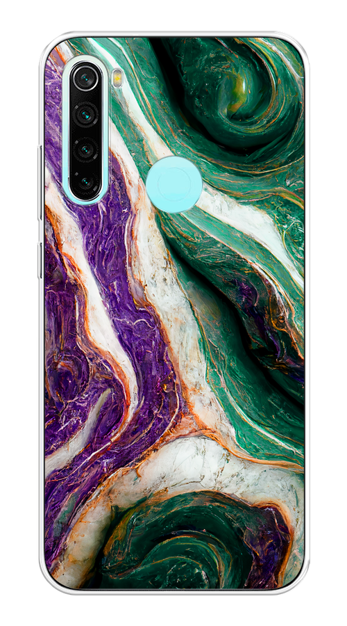 

Чехол на Xiaomi Redmi Note 8 "Фиолетово-зеленый мрамор", Зеленый;фиолетовый, 36550-1