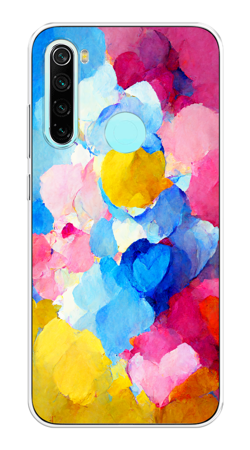 

Чехол на Xiaomi Redmi Note 8 "Яркие пятна", Синий;голубой;желтый;розовый, 36550-1