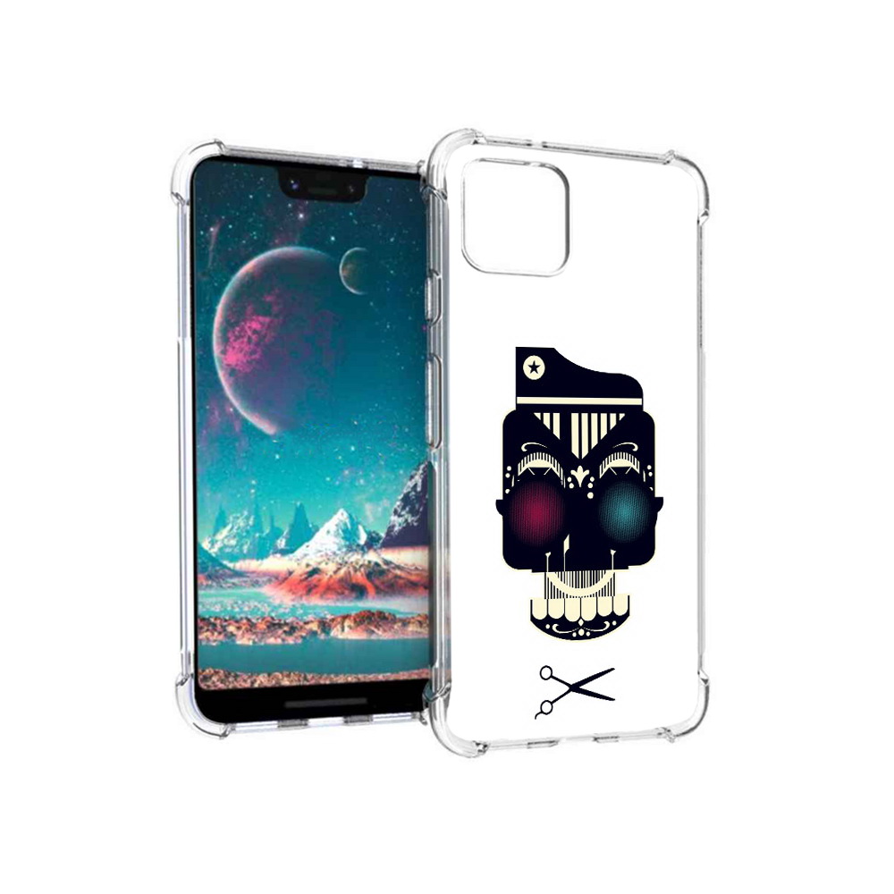 

Чехол MyPads Tocco для Google Pixel 4 черно белый скелет с яркими глазами, Прозрачный, Tocco