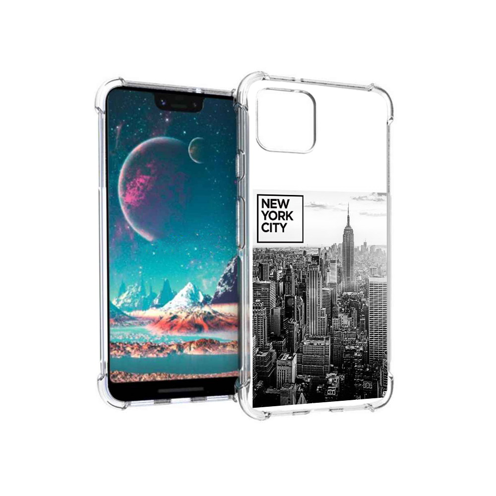 

Чехол MyPads Tocco для Google Pixel 4 черно белый ньюерк, Прозрачный, Tocco