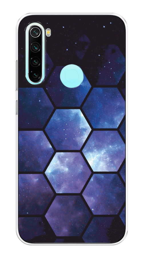

Чехол на Xiaomi Redmi Note 8 "Соты космос", Черный;фиолетовый, 36550-1