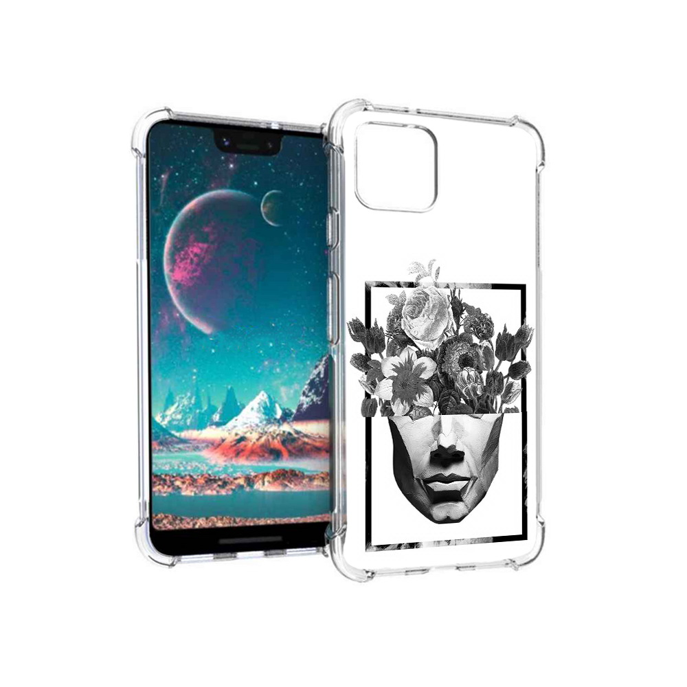 

Чехол MyPads Tocco для Google Pixel 4 черно белая ваза в абстракции, Прозрачный, Tocco