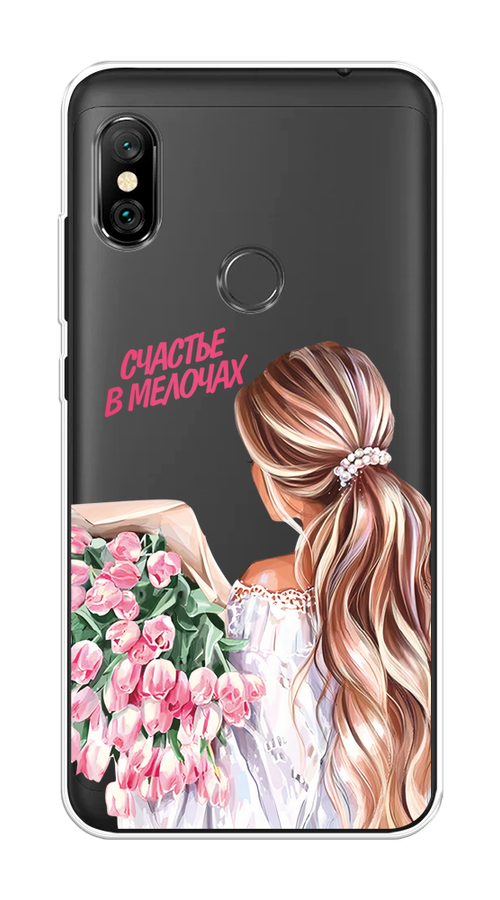

Чехол на Xiaomi Redmi Note 6 Pro "Простые радости", Прозрачный;розовый;белый;бежевый, 34650-1