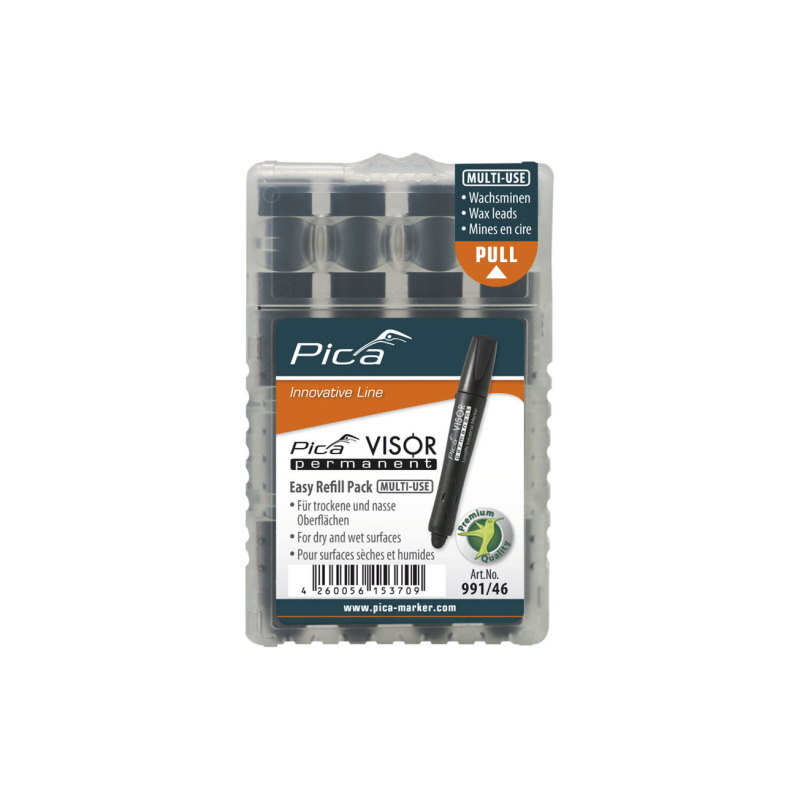 

Грифель Pica сменные для маркера Visor permanent Черные Marker 991 46, 4 шт, Черный