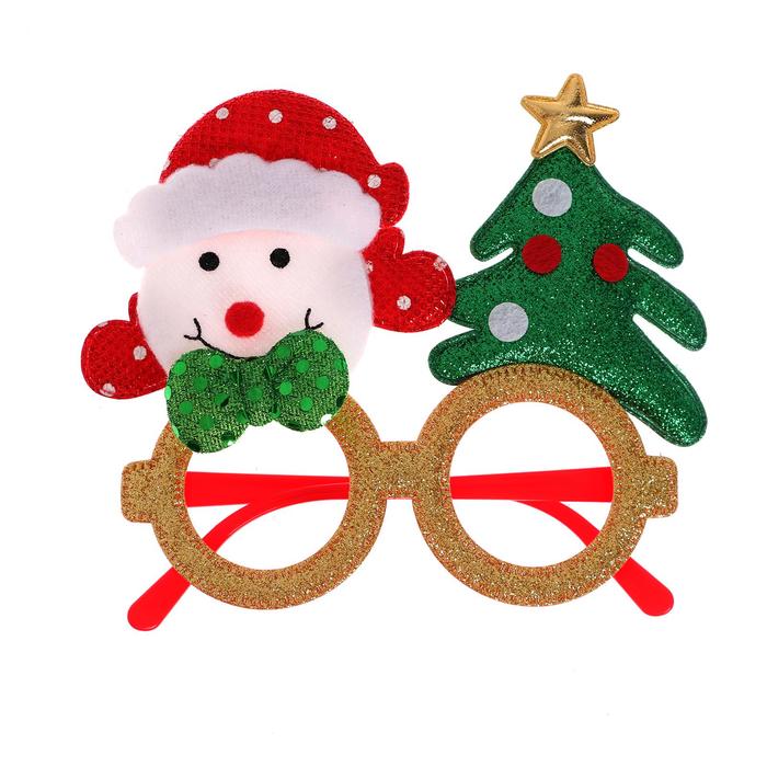 Карнавальные очки Снеговик с елочкой