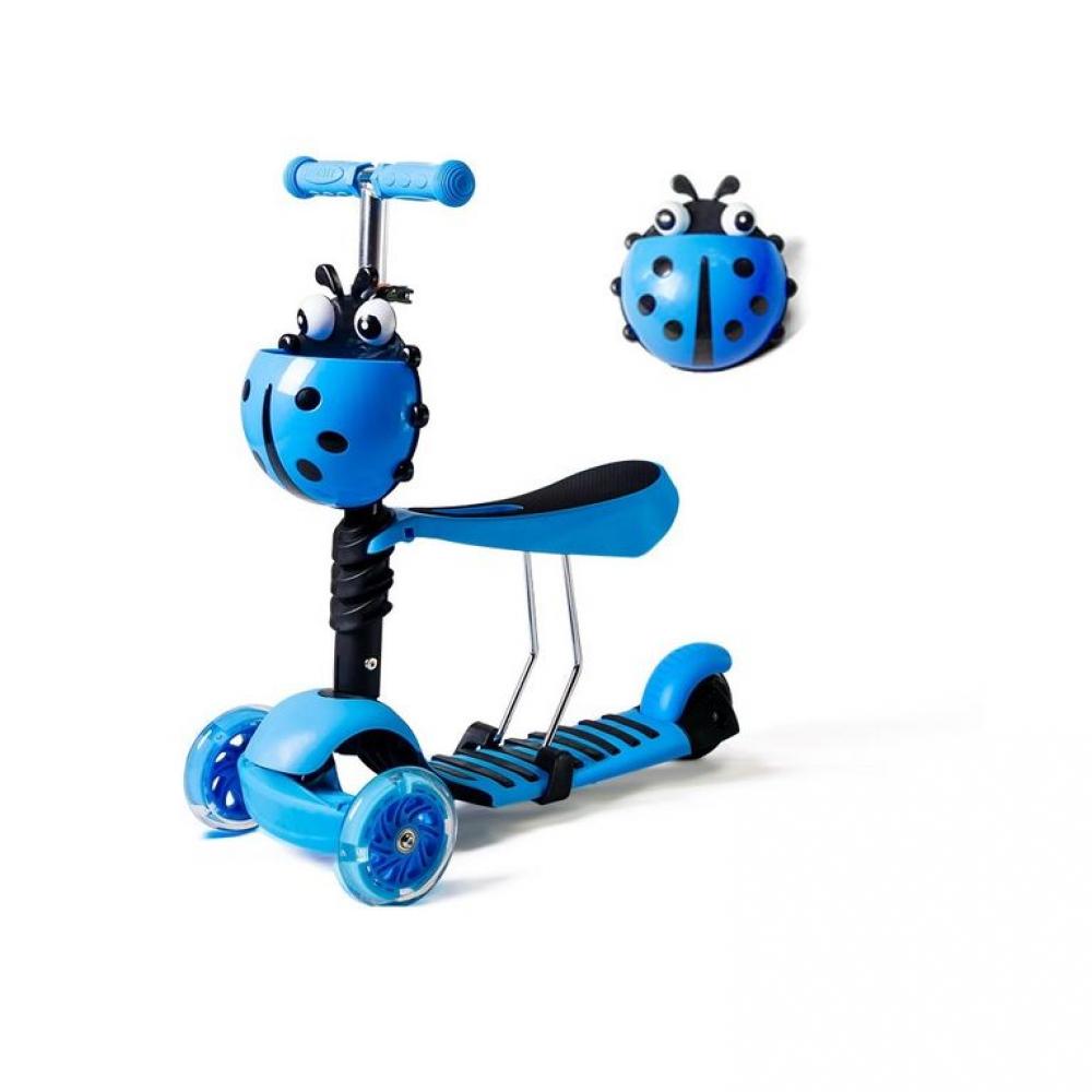 фото Самокат scooter uks-301 трехколесный с подсветкой синий