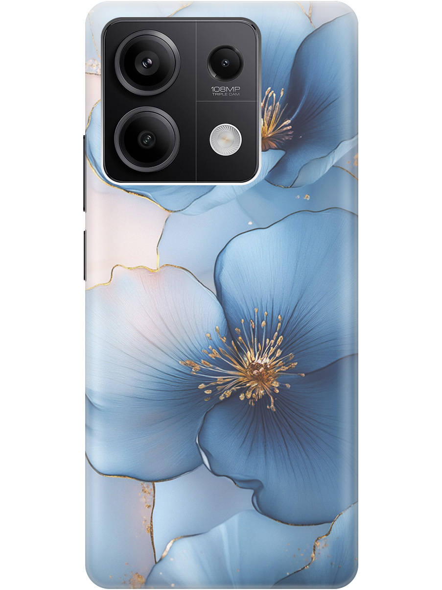 

Силиконовый чехол на Xiaomi Redmi Note 13 5g с принтом "Голубые ирисы", Прозрачный;голубой;синий, 776587024