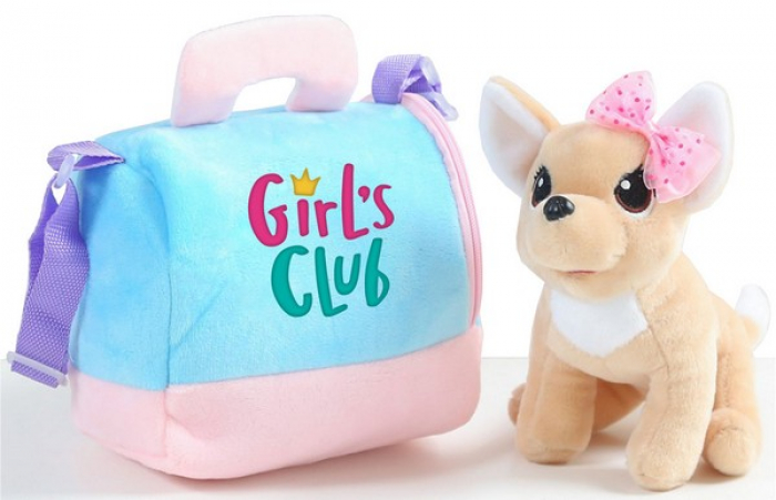 Мягкая игрушка Собачка Girls club мягконабивная в сумочке-переноске IT108610
