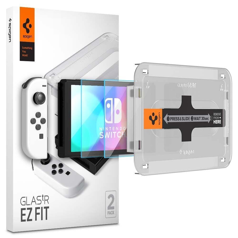 

Защитное стекло Spigen для Nintendo Switch OLED - EZ FIT GLAS.tR - 2 шт - Прозрачный - AGL