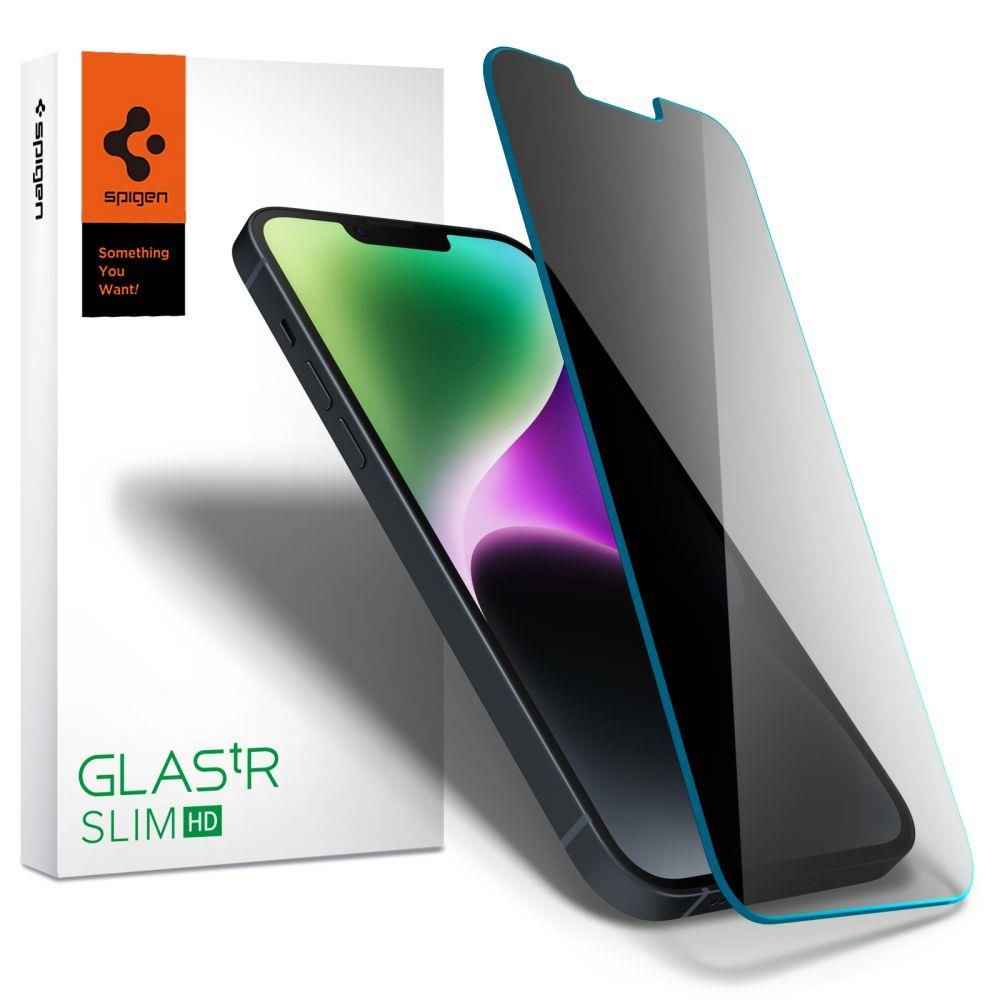 Защитное стекло Spigen для iPhone 14 / 13 Pro / 13 - GLAS.tR Slim HD - Затемненный - 1 шт