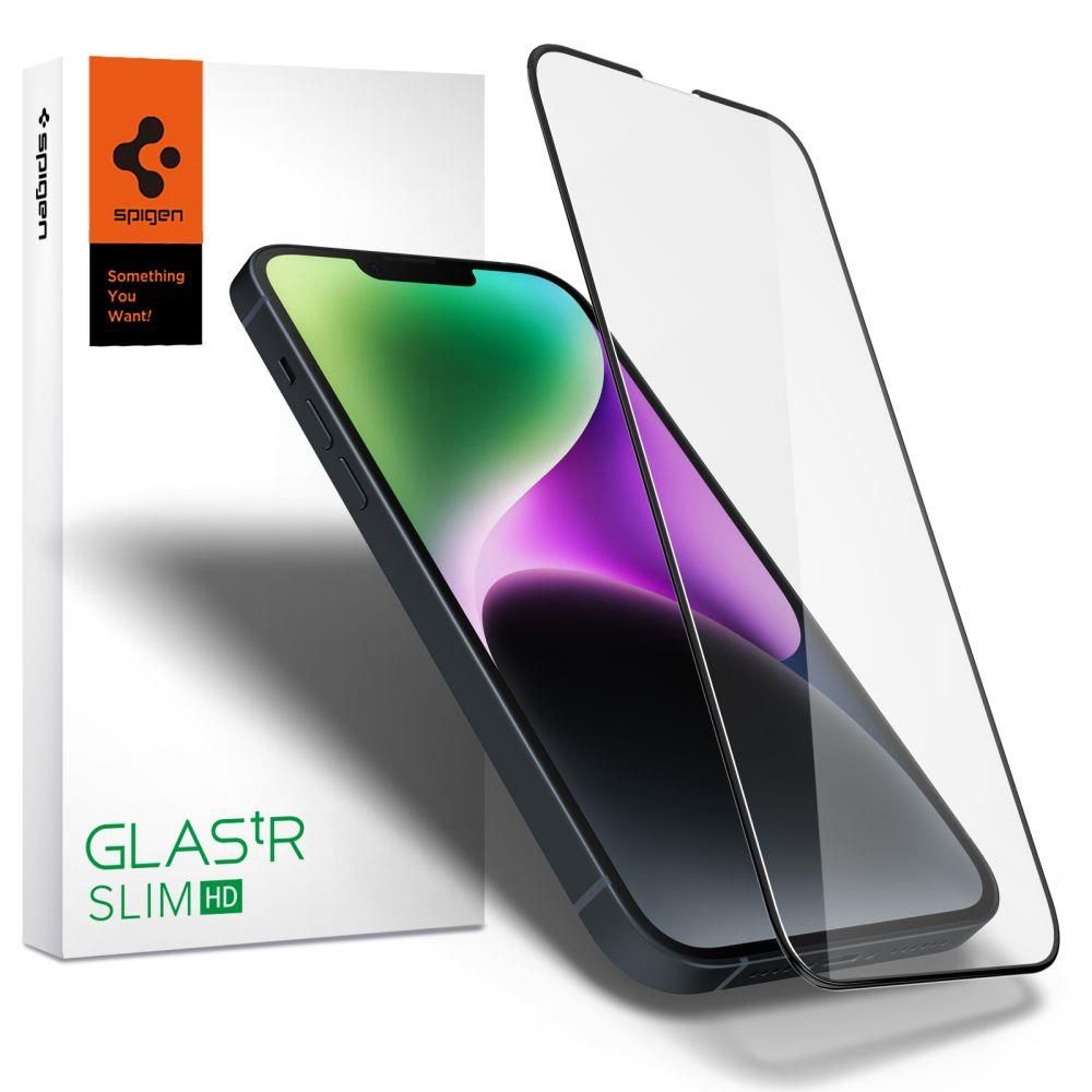 Защитное стекло Spigen для iPhone 14 Plus / 13 Pro Max - GLAS.tR Slim HD - Черный - 1 шт -
