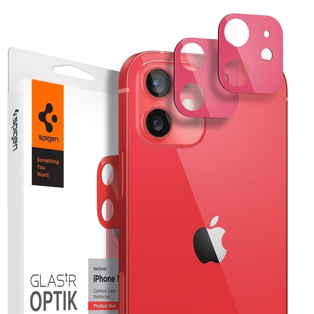 Защитное стекло для камеры Spigen для iPhone 12 - Optik Lens Protector - Красный - AGL0247