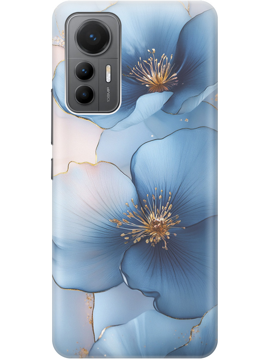 

Силиконовый чехол на Xiaomi 12 Lite с принтом "Голубые ирисы", Прозрачный;голубой;синий, 740133324