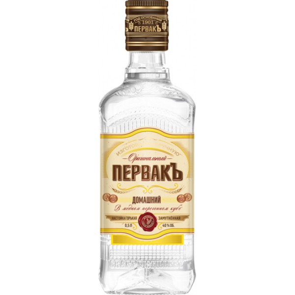 

Настойка Первак домашний горькая замутненная 40% 0.5/12 л