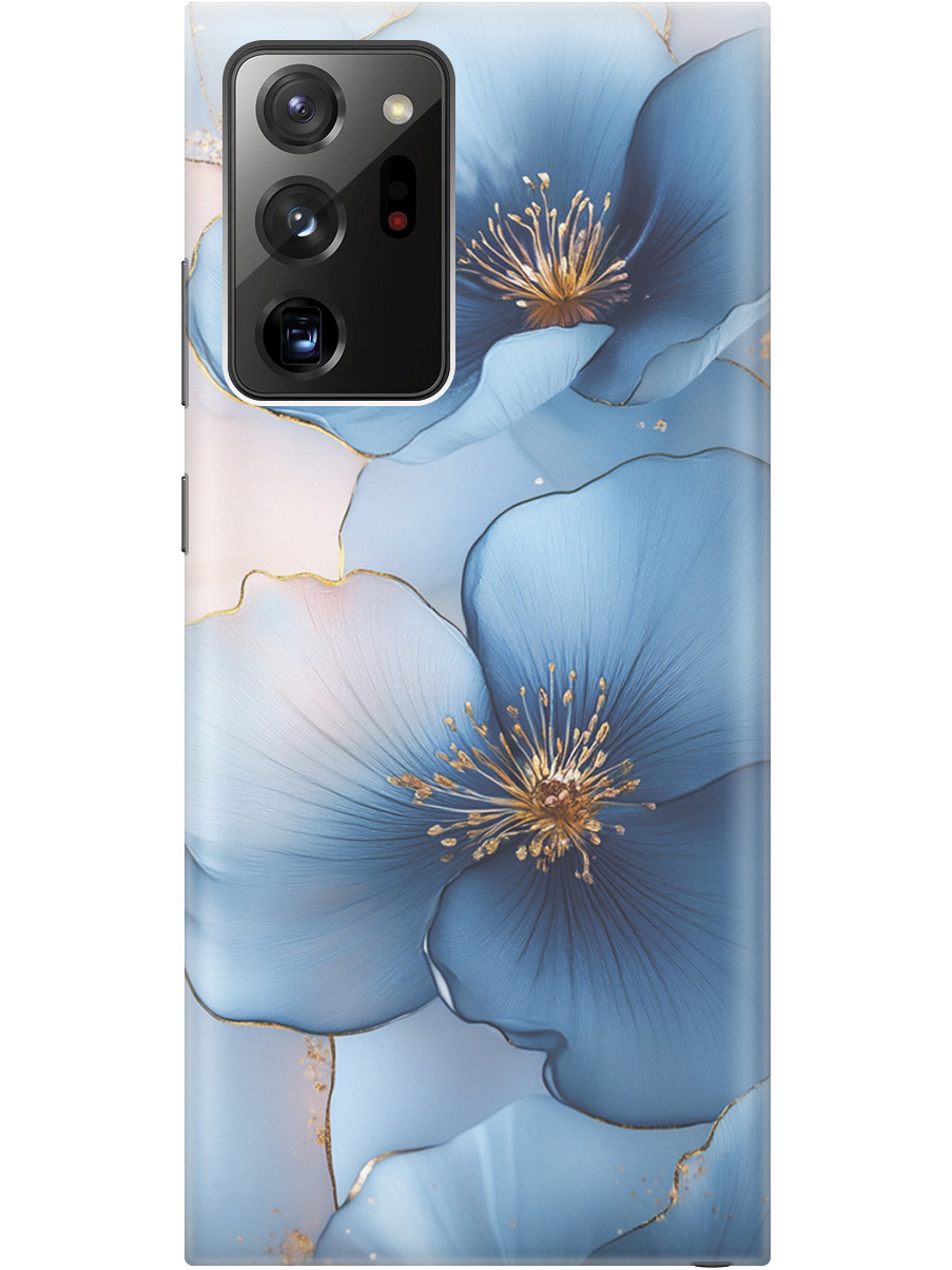 

Силиконовый чехол на Samsung Galaxy Note 20 Ultra с принтом "Голубые ирисы", Прозрачный;голубой;синий, 723276424
