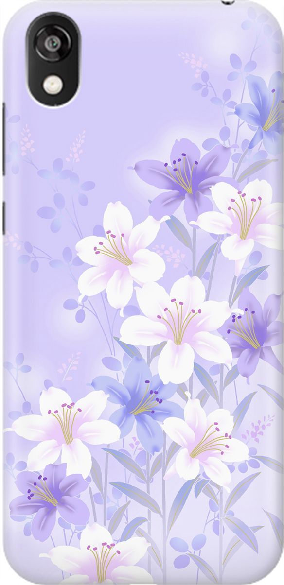 

Чехол на Honor 8S/Huawei Y5 (2019) "Лилии на фиолетовом", Белый;фиолетовый, 1471