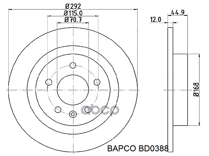 

BAPCO Диск тормозной задний, BD0388