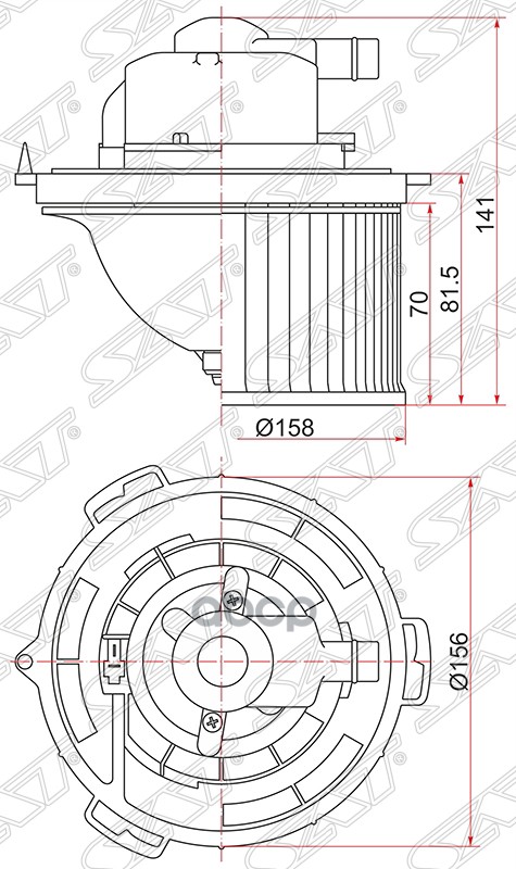 

Мотор Отопителя Салона Mazda 3 03-/Mazda 5 05- (Lhd) Sat арт. ST-BP4K-61-B10