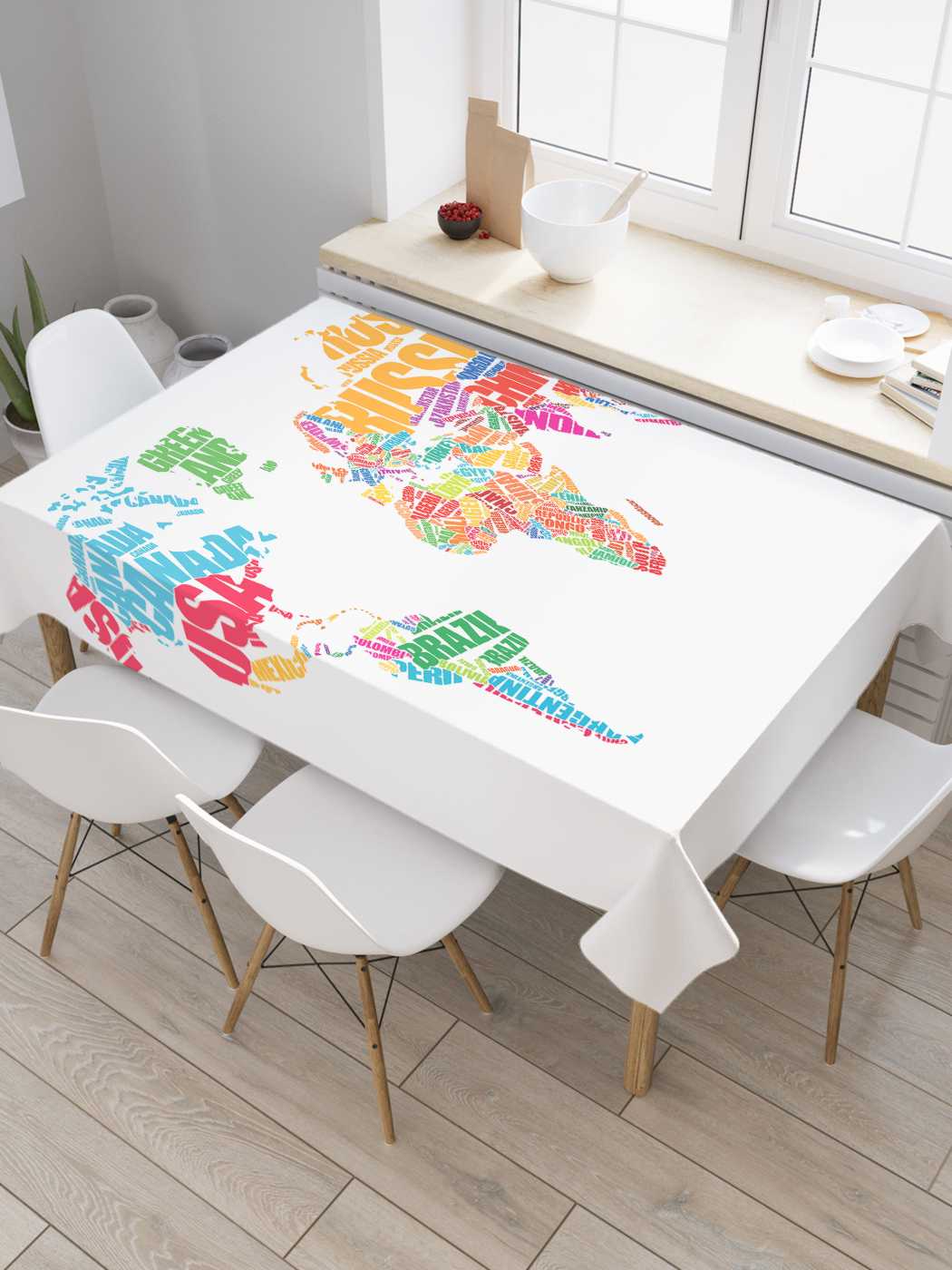 

Скатерть прямоугольная JoyArty "Текстовая карта" из сатена, 120x145 см, Текстовая карта