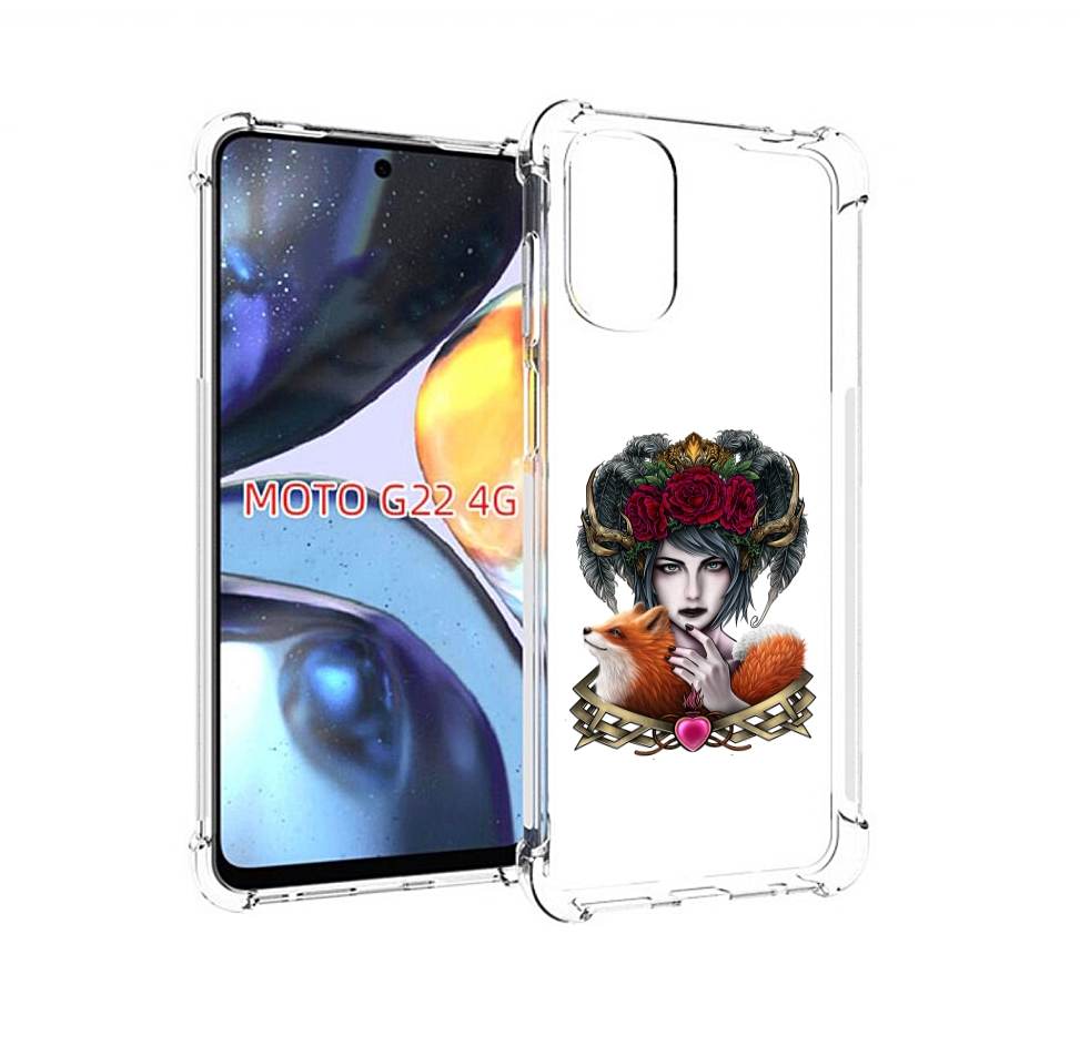 

Чехол MyPads девушка с лисой для Motorola Moto G22 4G, Прозрачный, Tocco
