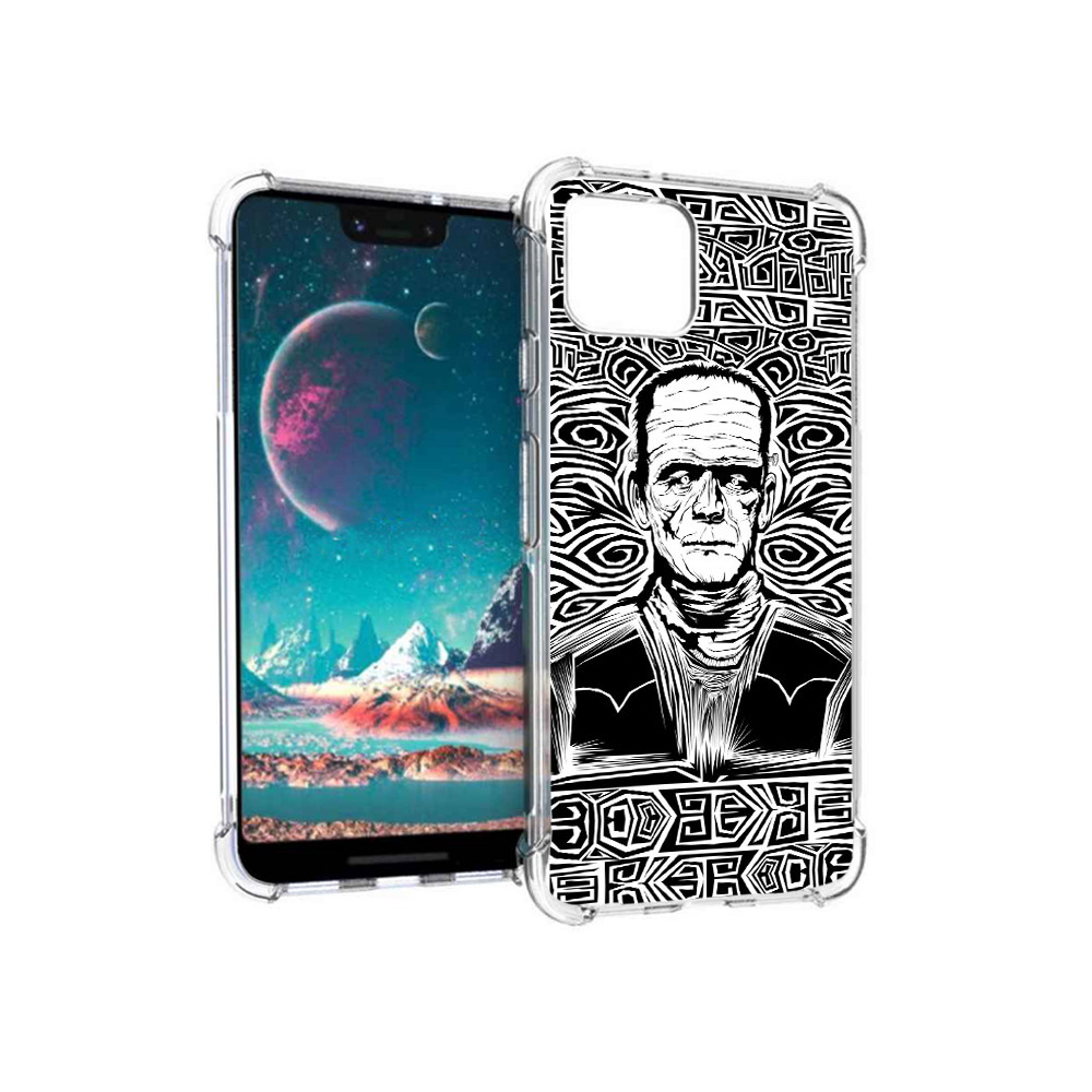 

Чехол MyPads Tocco для Google Pixel 4 франкенштейн черно белый, Прозрачный, Tocco